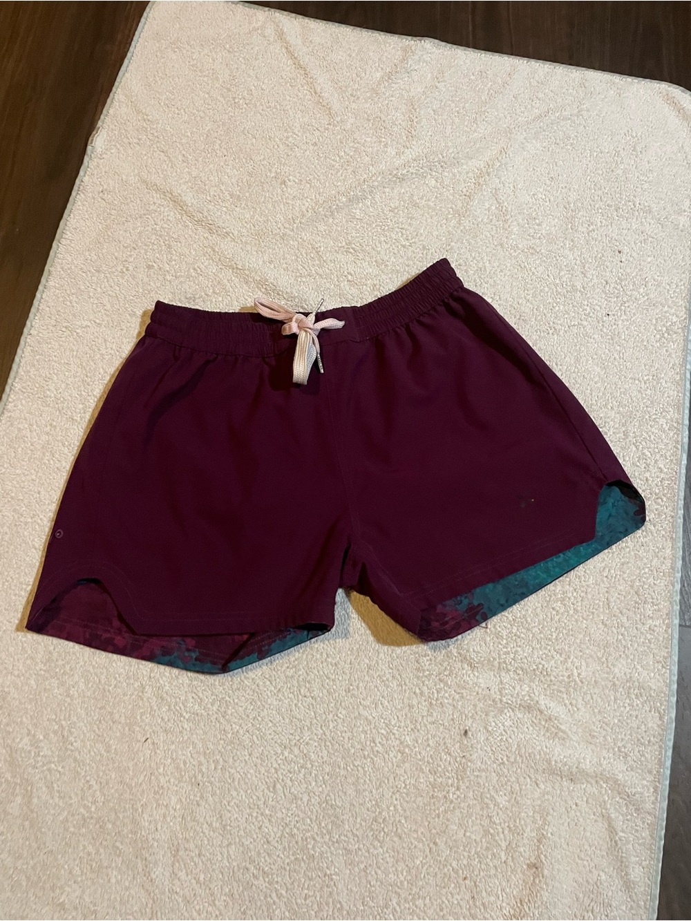 Women's Reversible Burgundy Athletic Shorts